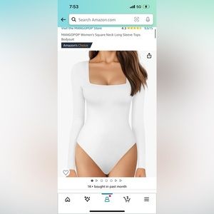 MANGOPOP White long sleeved bodysuit. Size Small. Worn once.